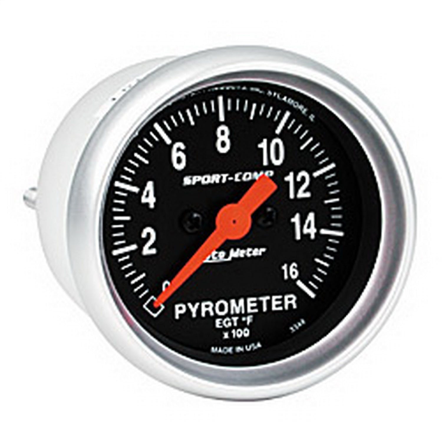 AutoMeter Products 3344 Gauge; Pyrometer (EGT); 2 1/16in.; 1600° F; Digital Stepper Motor; Sport-Comp