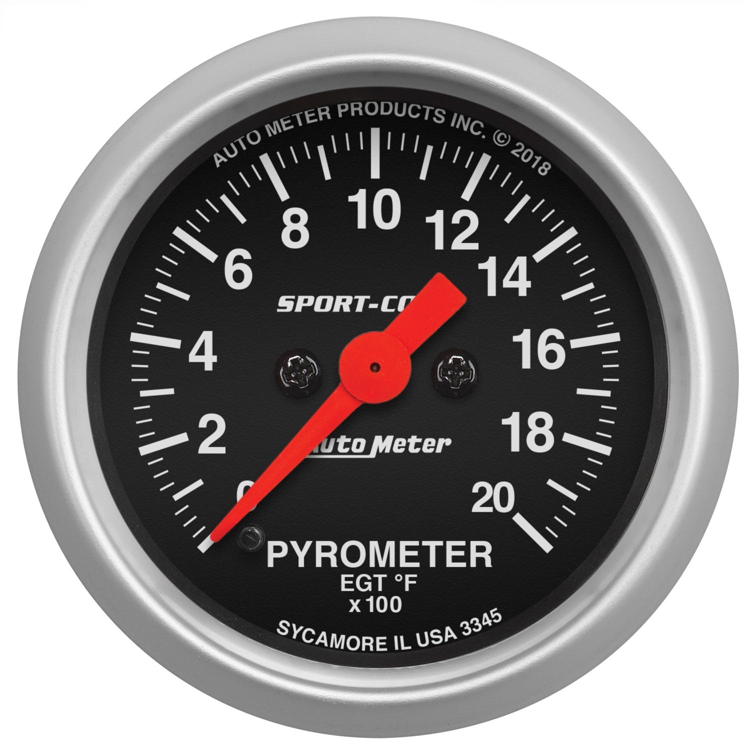AutoMeter Products 3345 Pyrometer (EGT) Gauge, Sport Comp
