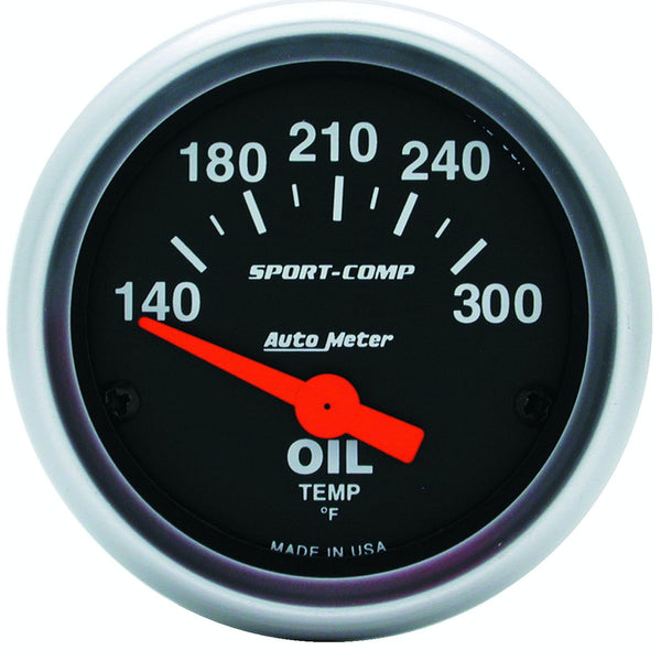 AutoMeter Products 3348 GAUGE; OIL TEMP; 2 1/16in.; 140-300° F; ELECTRIC; SPORT-COMP
