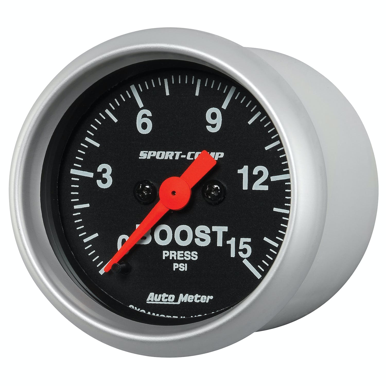 AutoMeter Products 3350 Low Pressure Boost Gauge; 2-1/16 Boost 0-15 psi DSM Sport Comp