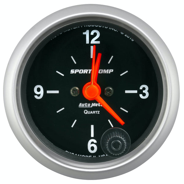 AutoMeter Products 3385 Sport-Comp Clock, 2 1/16, 12hr, Analog