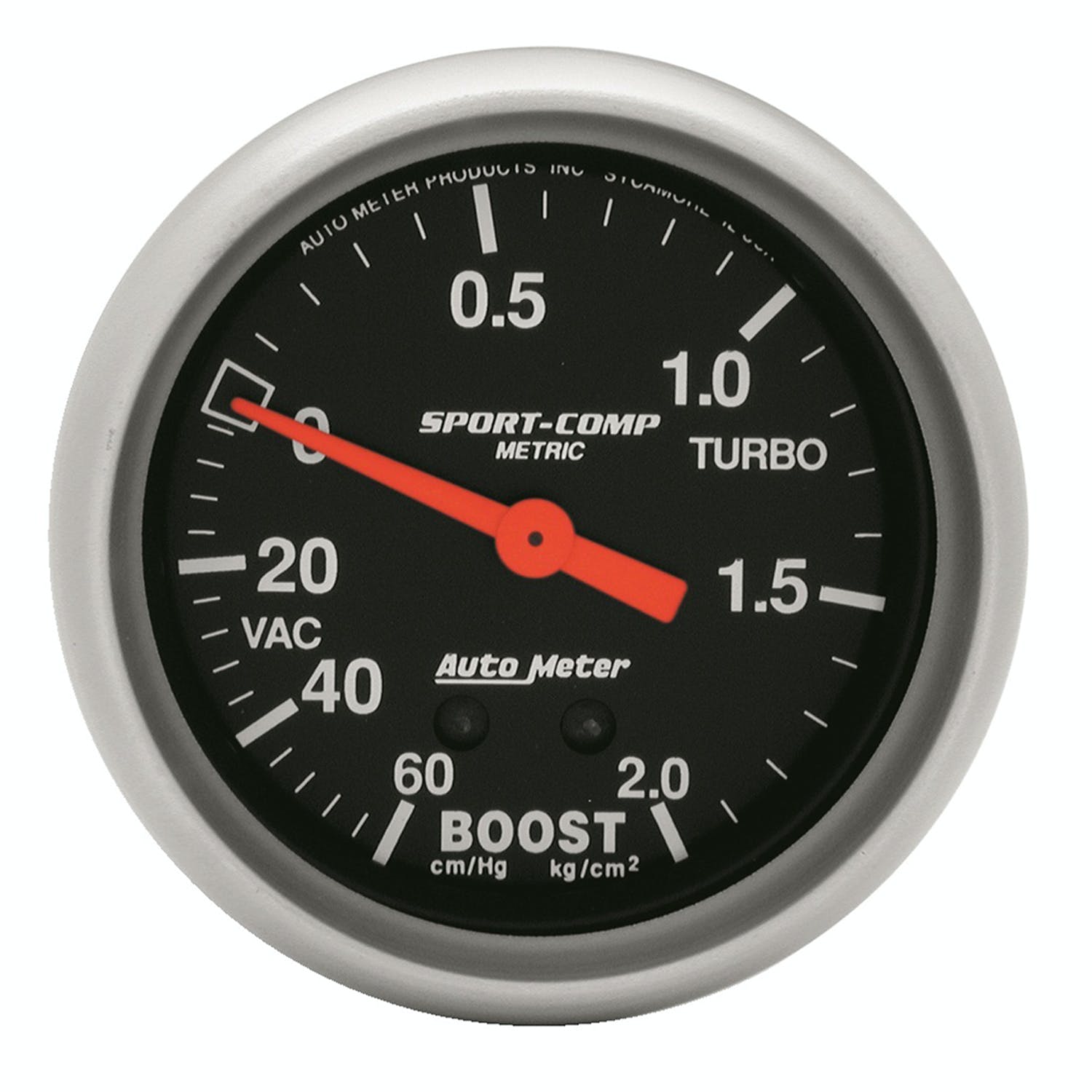 AutoMeter Products 3401-J Gauge; Vac/Boost; 2 5/8in.; 60cmHg-2.1kg/cm2; Mechanical; Sport-Comp