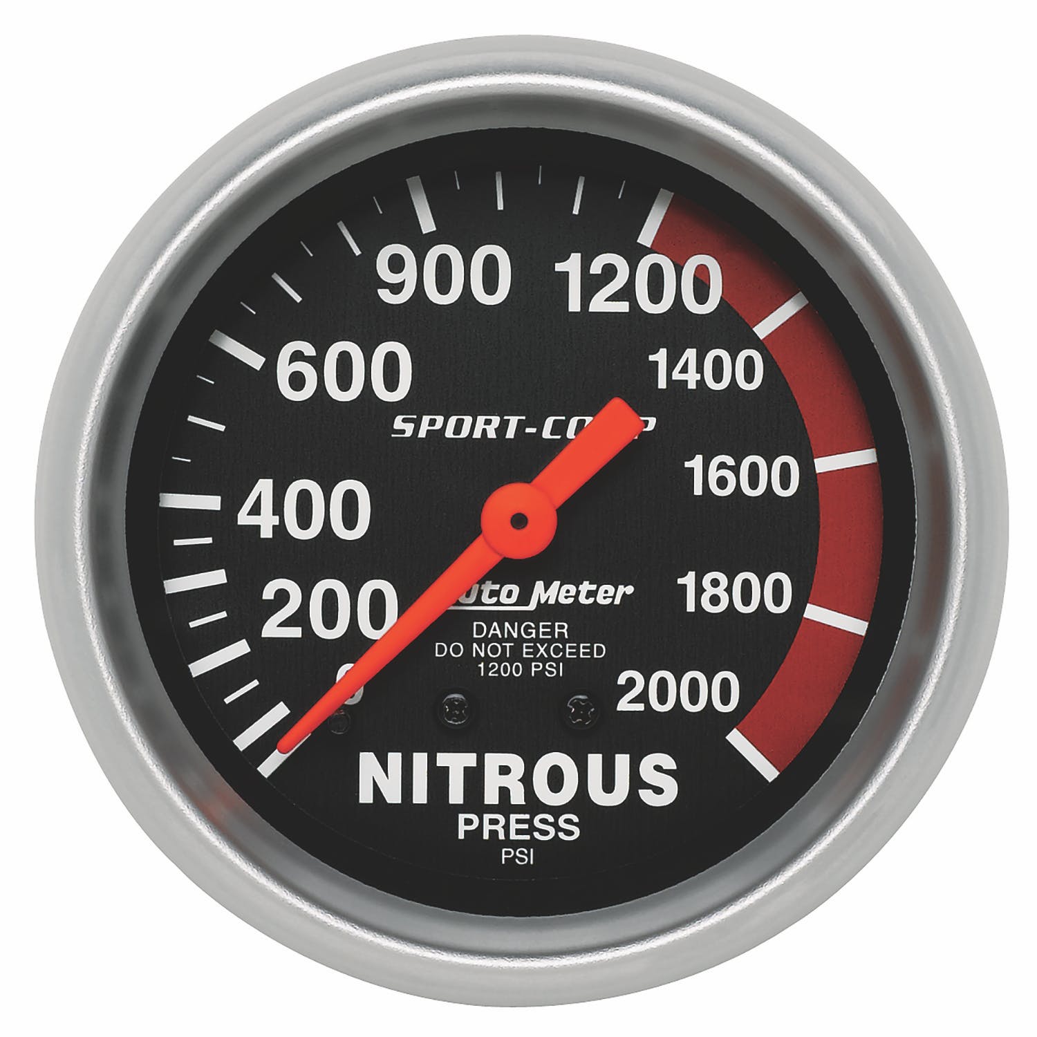 AutoMeter Products 3428 Gauge; Nitrous Pressure; 2 5/8in.; 2000psi; Mechanical; Sport-Comp