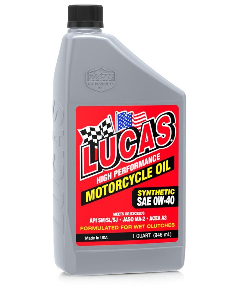 Lucas OIL Synthetic SAE 0W-40 Motorcycle Oil 10756