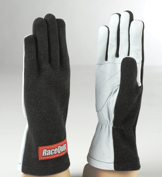 RaceQuip 350002 Non SFI Single-Layer Basic Racing Gloves (Black, Small)