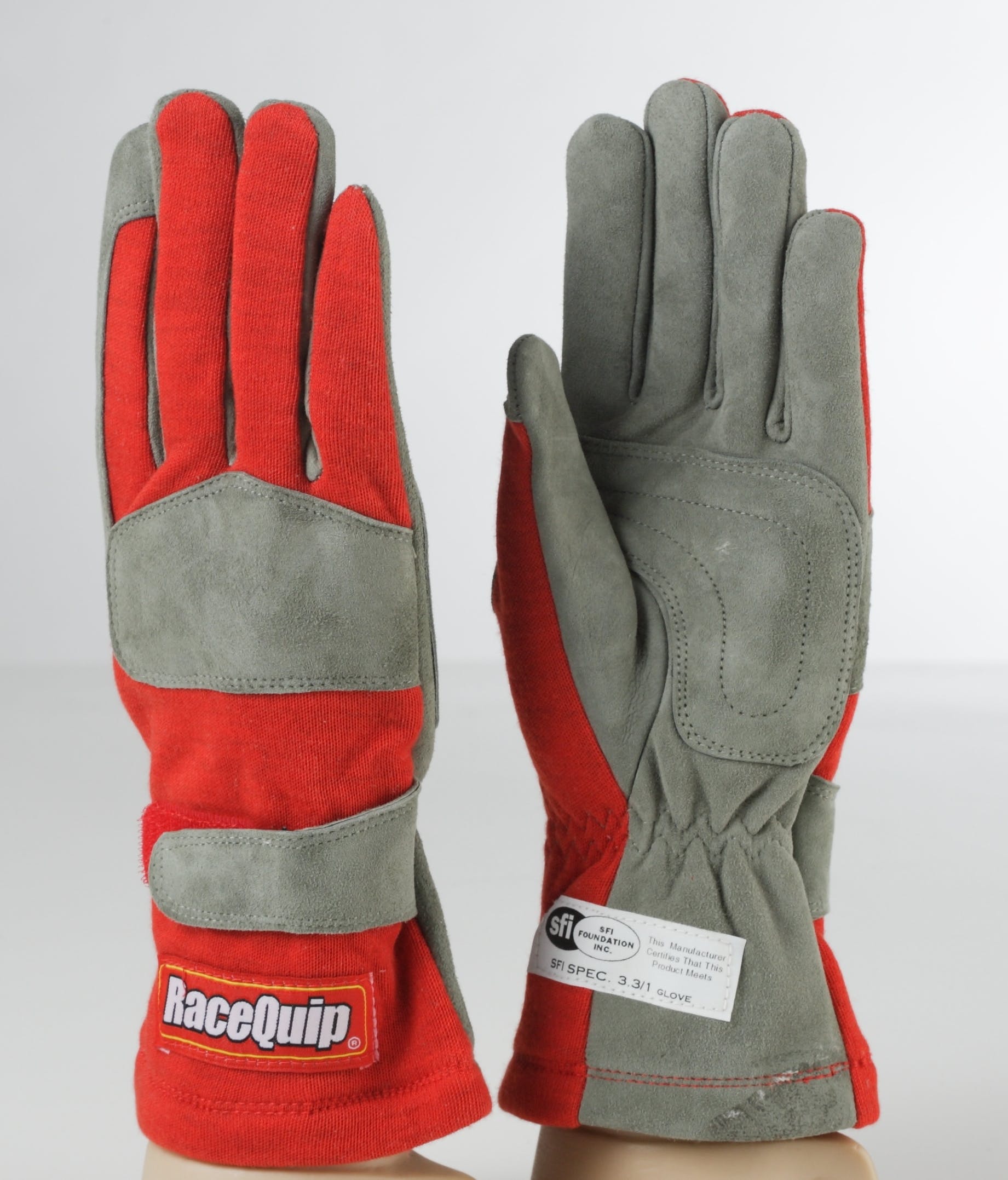 RaceQuip 351015 SFI-1 Single-Layer Racing Gloves (Red, Large)
