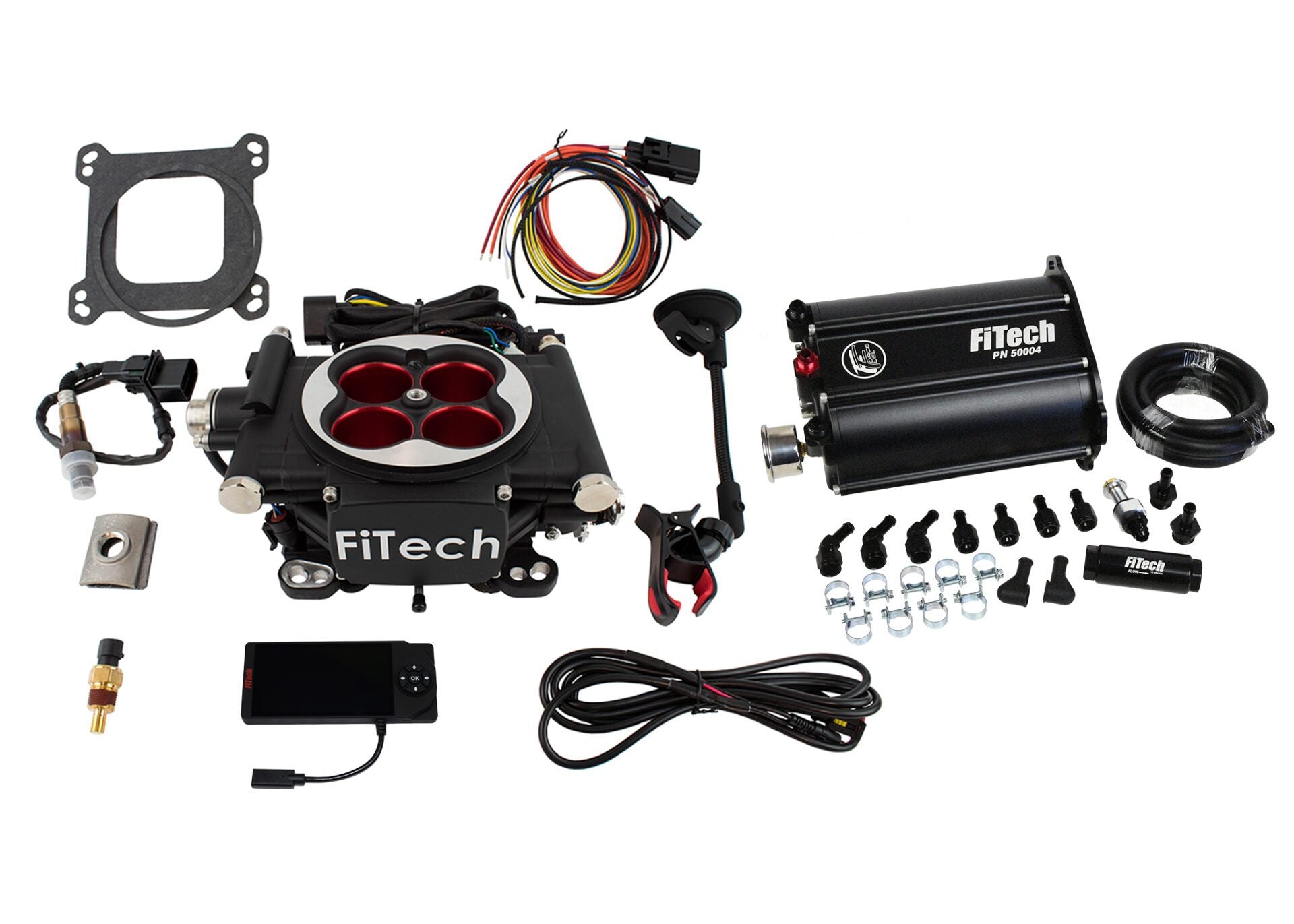 FiTech 35204 Go EFI 4 System (Power Adder) Master Kit w/ Force Fuel, Fuel Delivery System