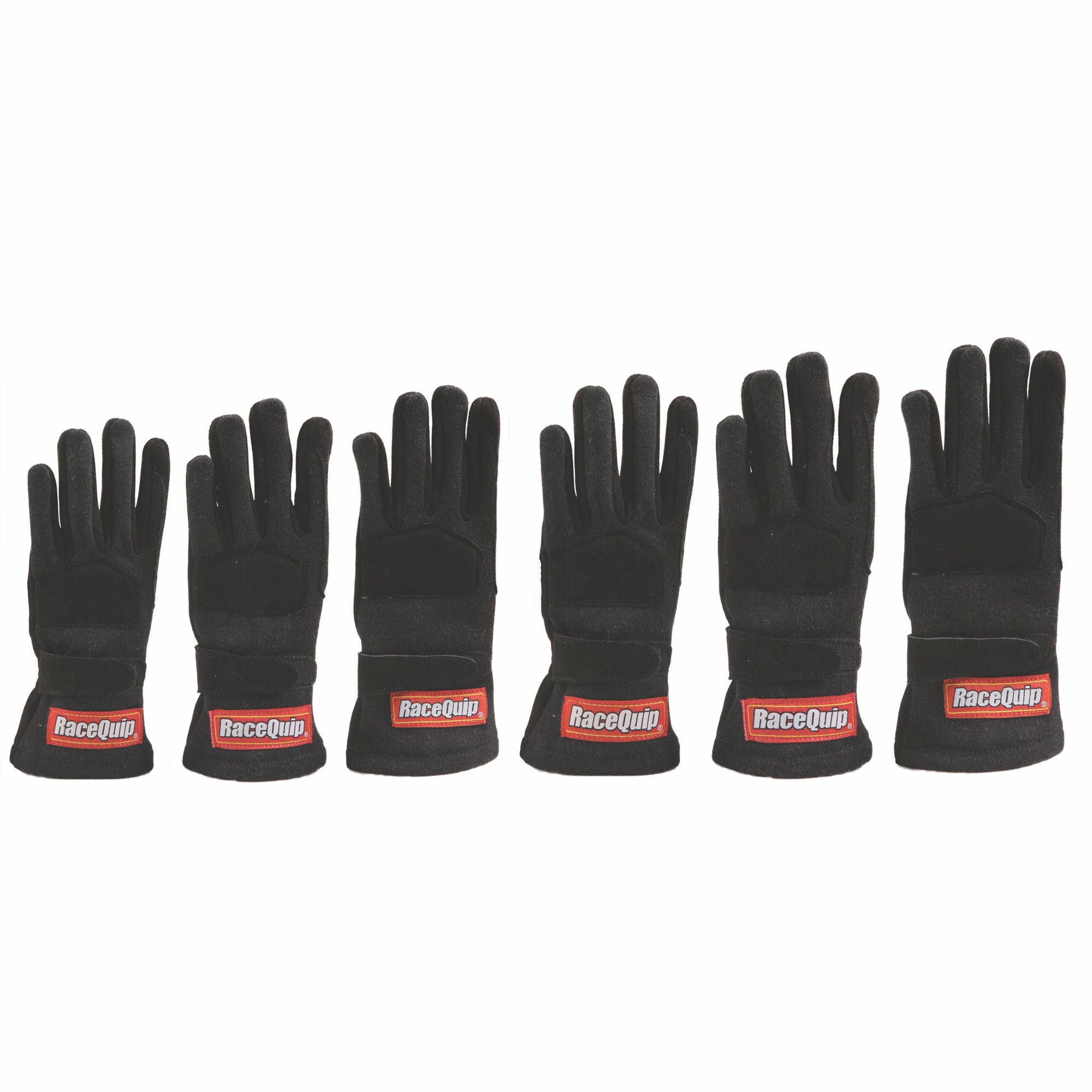 RaceQuip 3550089 355 Series 2 Layer Nomex Race Gloves SFI 3.3/ 5 Certified Black Youth - Jr 3X-Sm