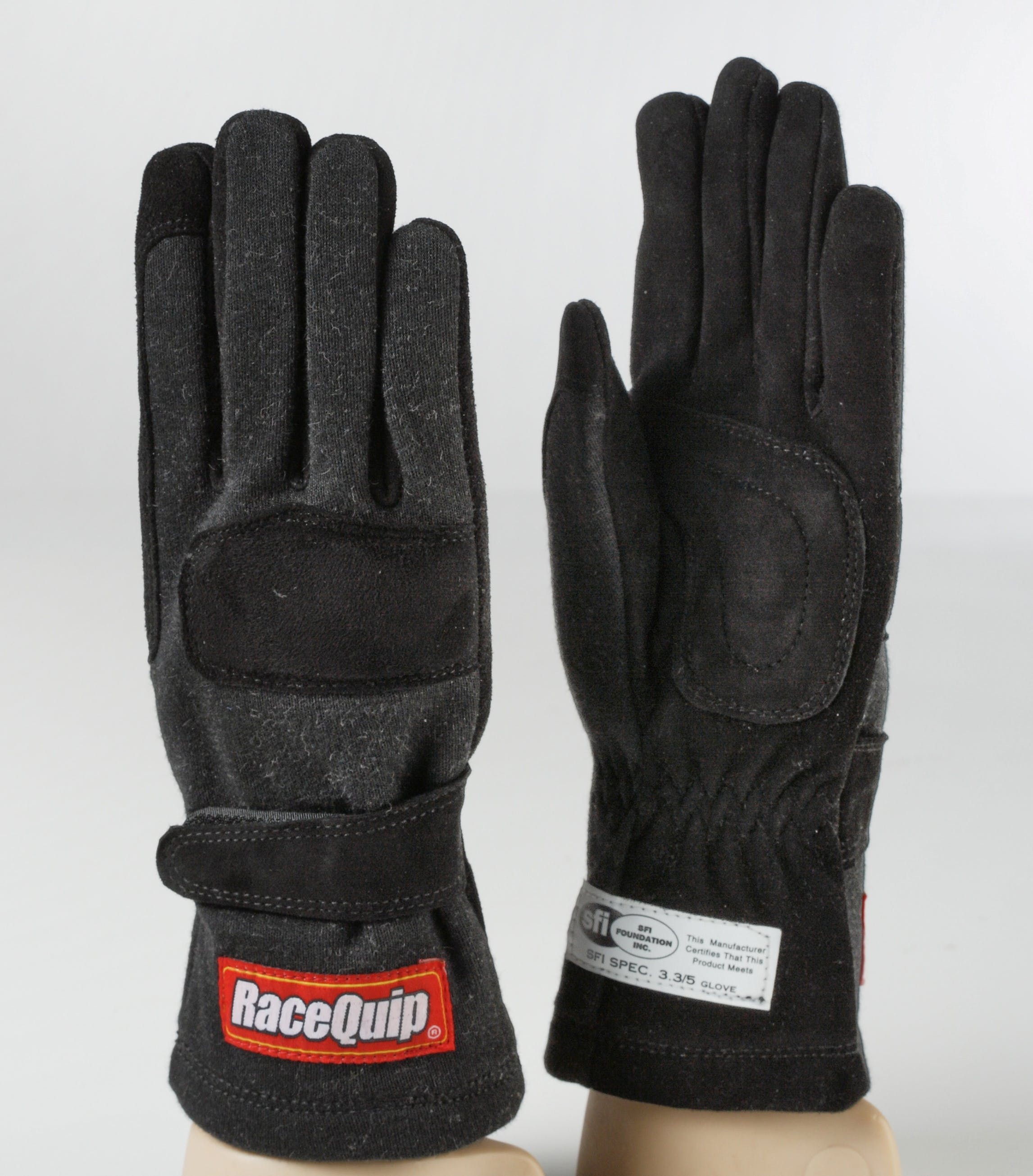 RaceQuip 3550095 SFI-5 Double-Layer Youth Racing Gloves (Black, Large)