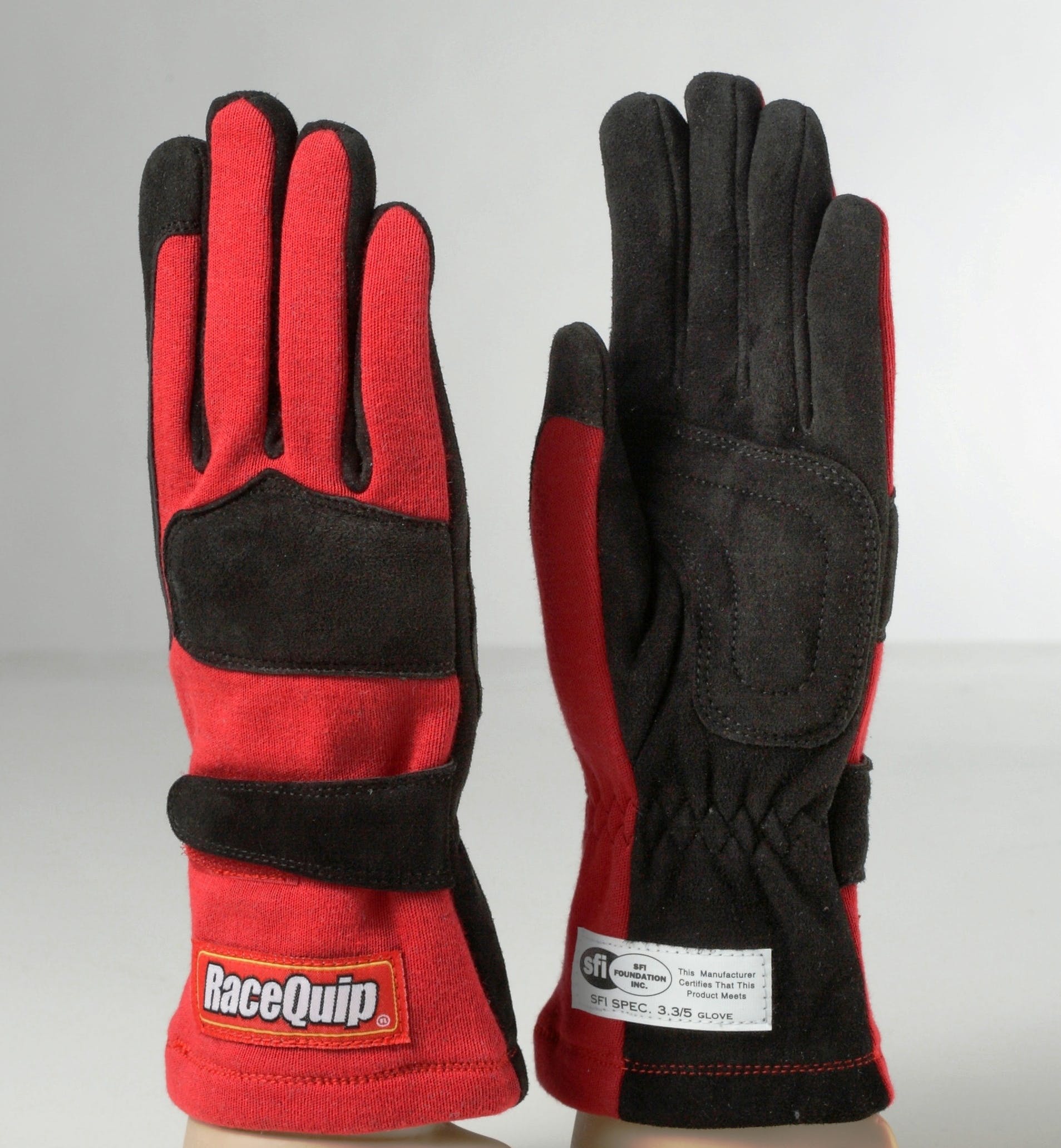 RaceQuip 355013 SFI-5 Double-Layer Racing Gloves (Red, Medium)