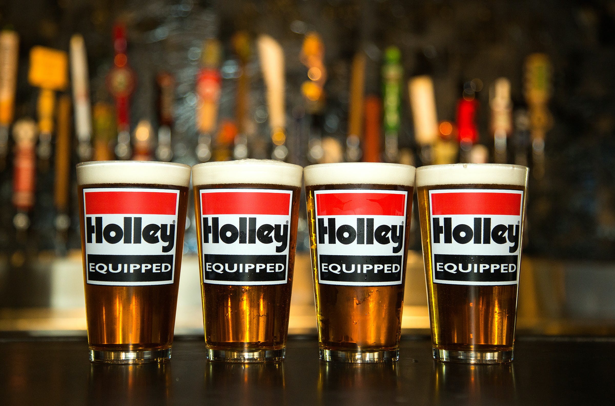 Holley 36-432 16oz Pub Glasses Assortment w/Holley Equipped Logo 4PK