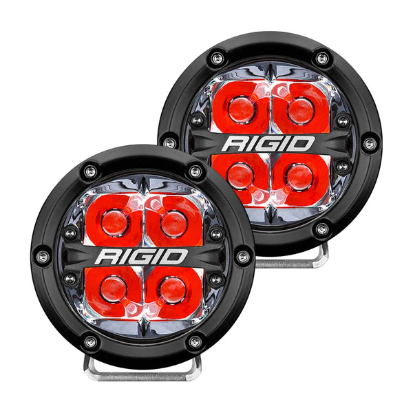 RIGID Industries 36112 360-Series 4in LED Off-Road Spot Beam Red Backlight Pair