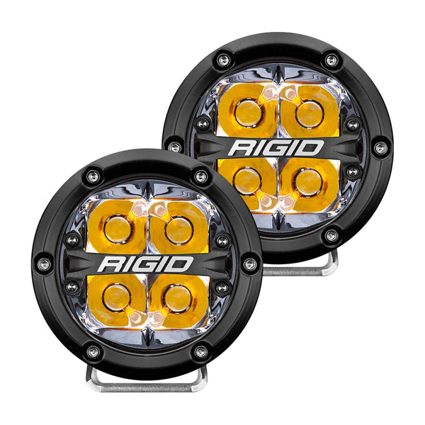 RIGID Industries 36114 360-Series 4in LED Off-Road Spot Beam Amber Backlight Pair