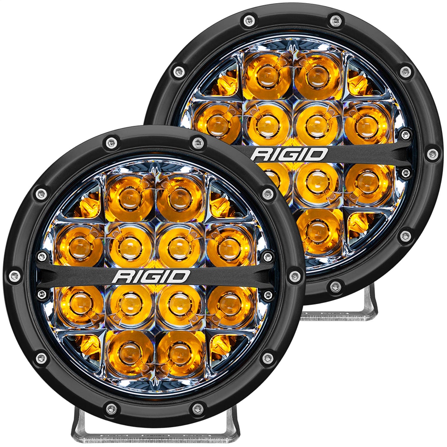 RIGID Industries 36201 360-Series 6in LED Off-Road Spot Beam Amber Backlight Pair