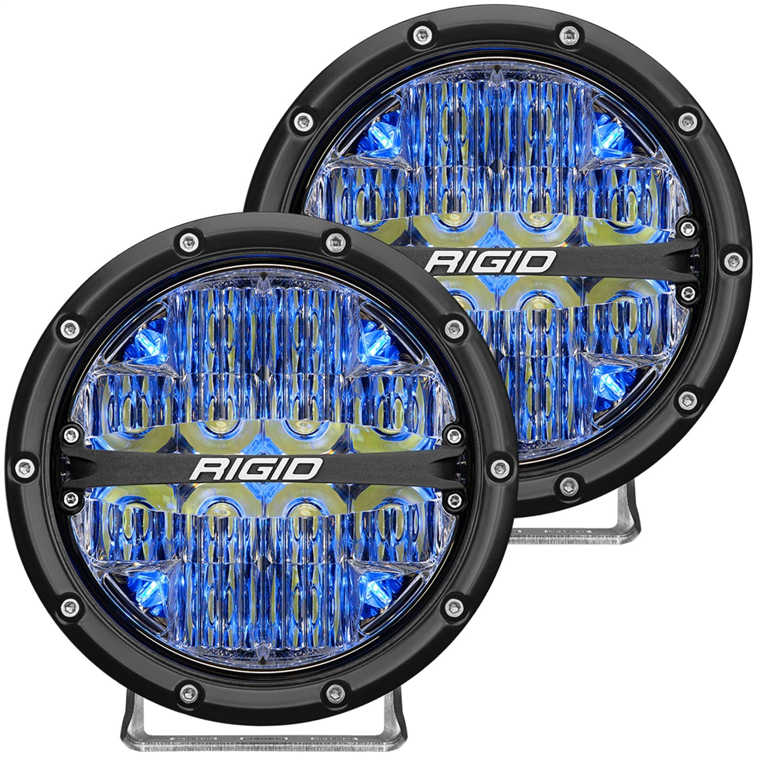 RIGID Industries 36202 360-Series 6in LED Off-Road Spot Beam Blue Backlight Pair
