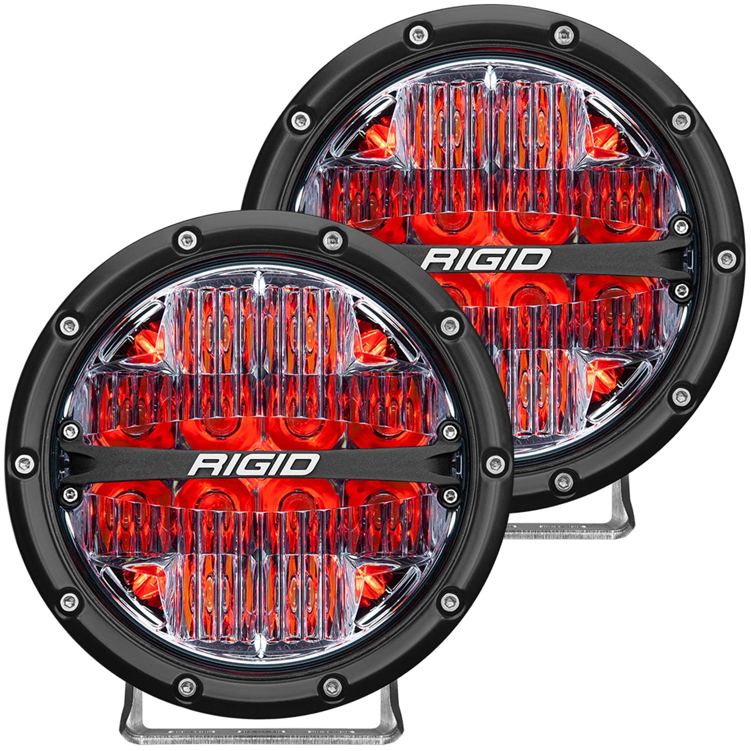 RIGID Industries 36205 360-Series 6in LED Off-Road Drive Beam Red Backlight Pair