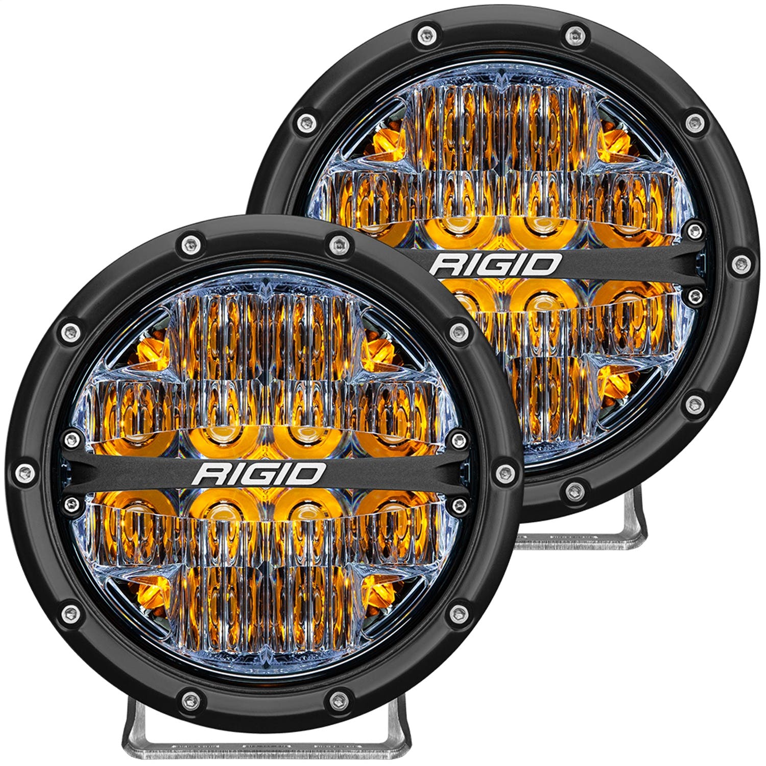 RIGID Industries 36206 360-Series 6in LED Off-Road Drive Beam Amber Backlight Pair