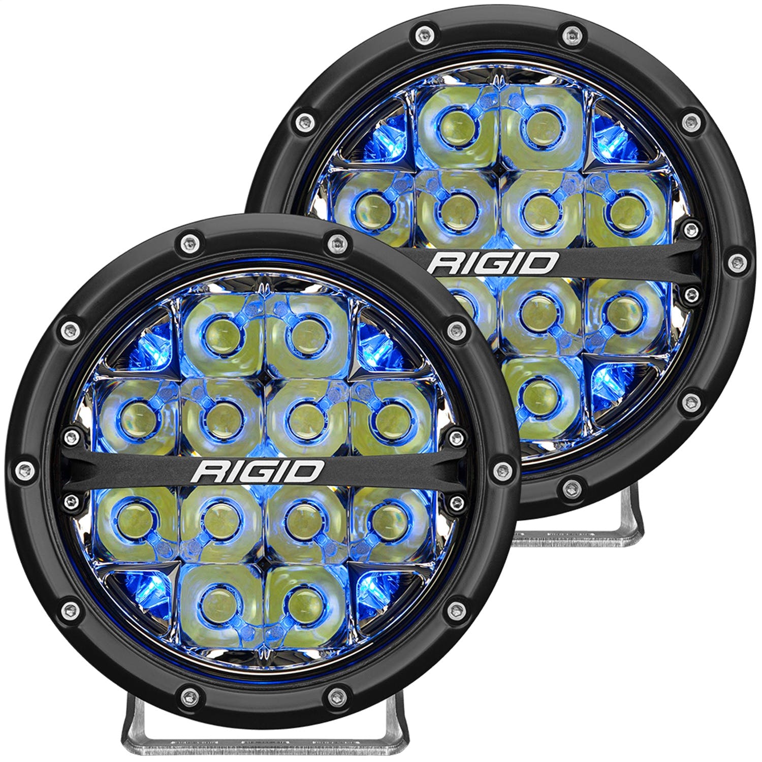 RIGID Industries 36207 360-Series 6in LED Off-Road Drive Beam Blue Backlight Pair
