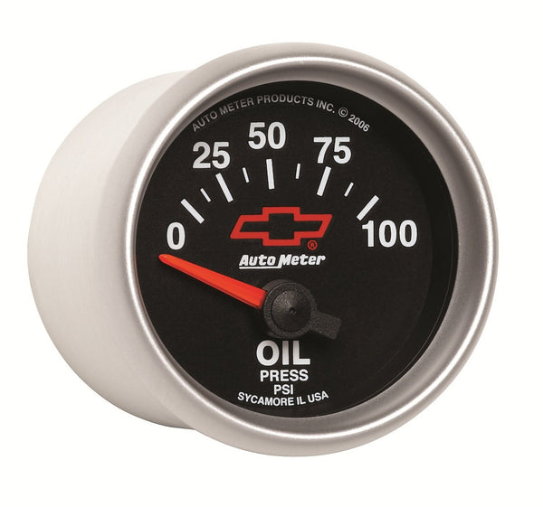 AutoMeter Products 3627-00406 GM Series Electric Oil Pressure Gauge 2 1/16in. 0-100 psi Short Sweep, GM Red
