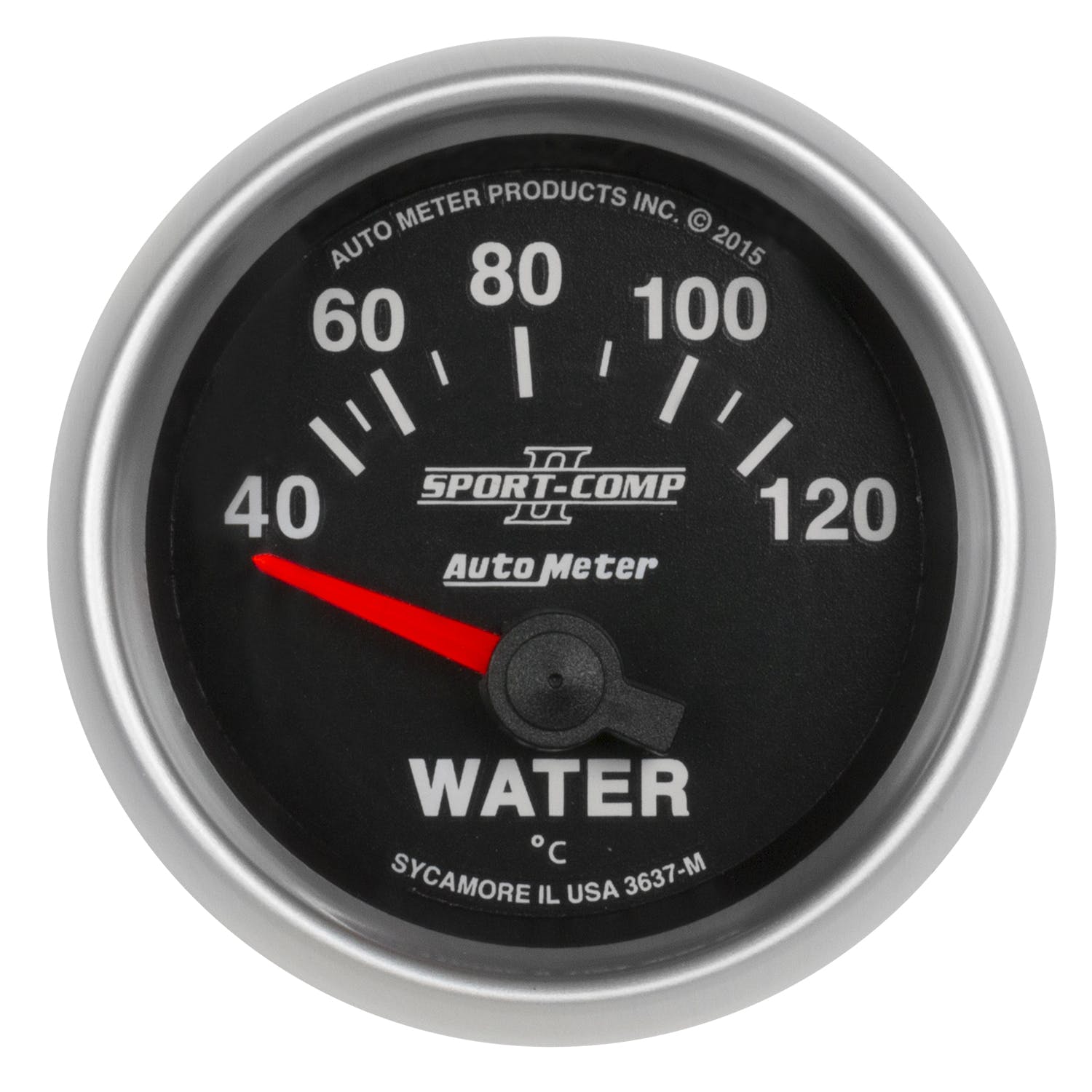 AutoMeter Products 3637-M Water Temperature Gauge 2 1/16 40-120, Electric Sport Comp II