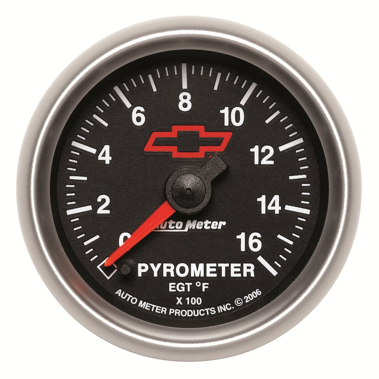 AutoMeter Products 3644-00406 2-1/16 Pyrometer Kit 0 1600 F Full Swp Elec, GM Red Bowtie