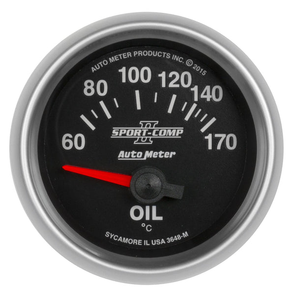 AutoMeter Products 3648-M Oil Temperature Gauge 2 1/16 60-170° F, Electric Sport Comp II