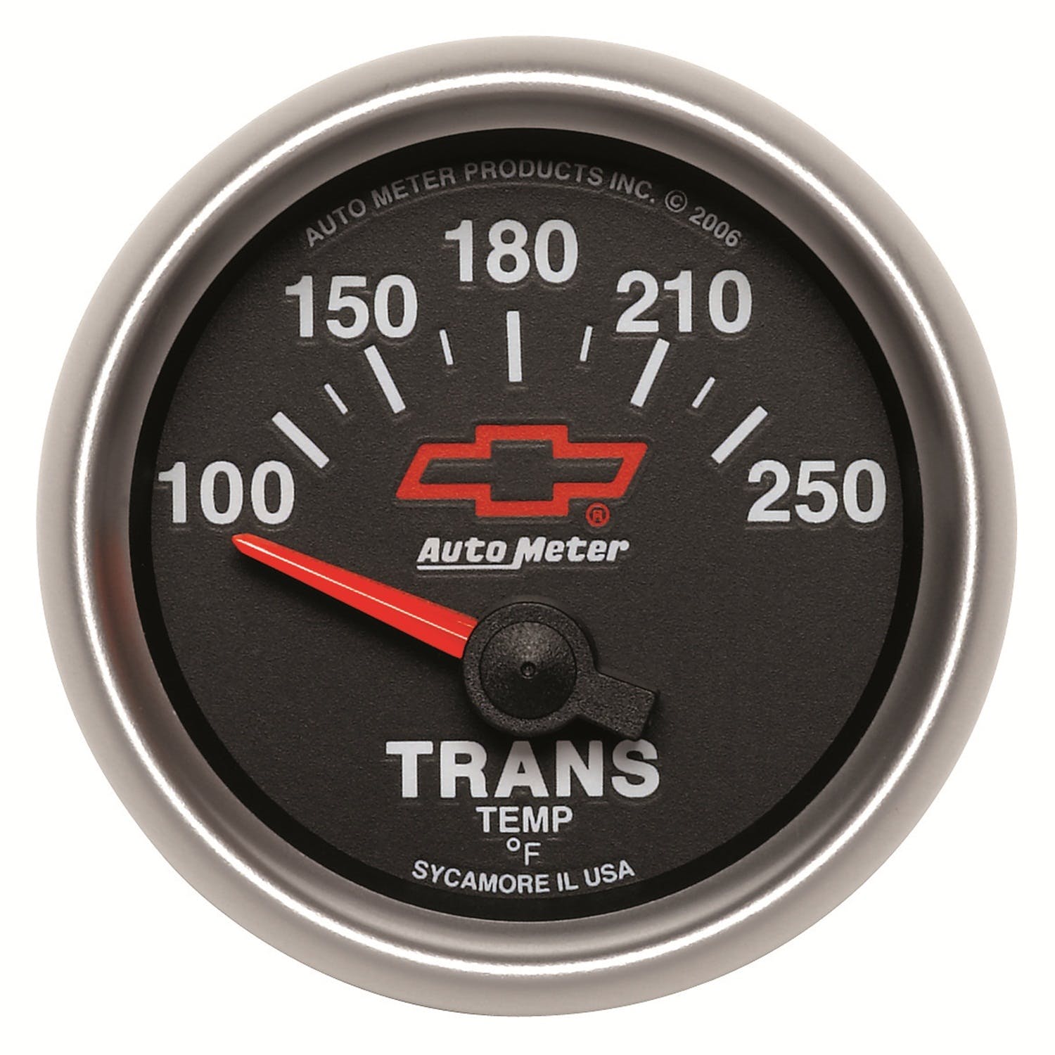 AutoMeter Products 3649-00406 2-1/16 Trans Temp 100 250 F Short Sweep Elec, GM Red Bowtie
