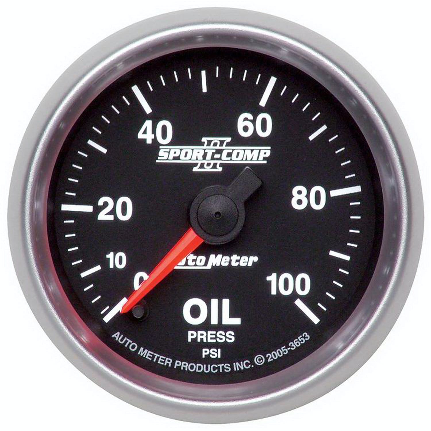 AutoMeter Products 3653 Oil Pressure Gauge 2 1/16, 100Psi, Digital Stepper Motor, Sport-Comp II