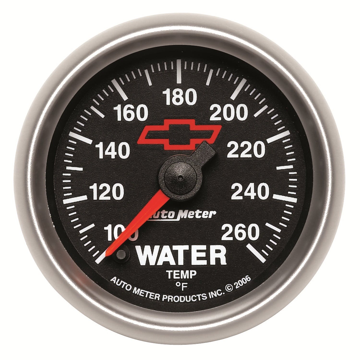 AutoMeter Products 3655-00406 2-1/16 Water Temp 100 260 F Full Sweep Elec, GM Red Bowtie