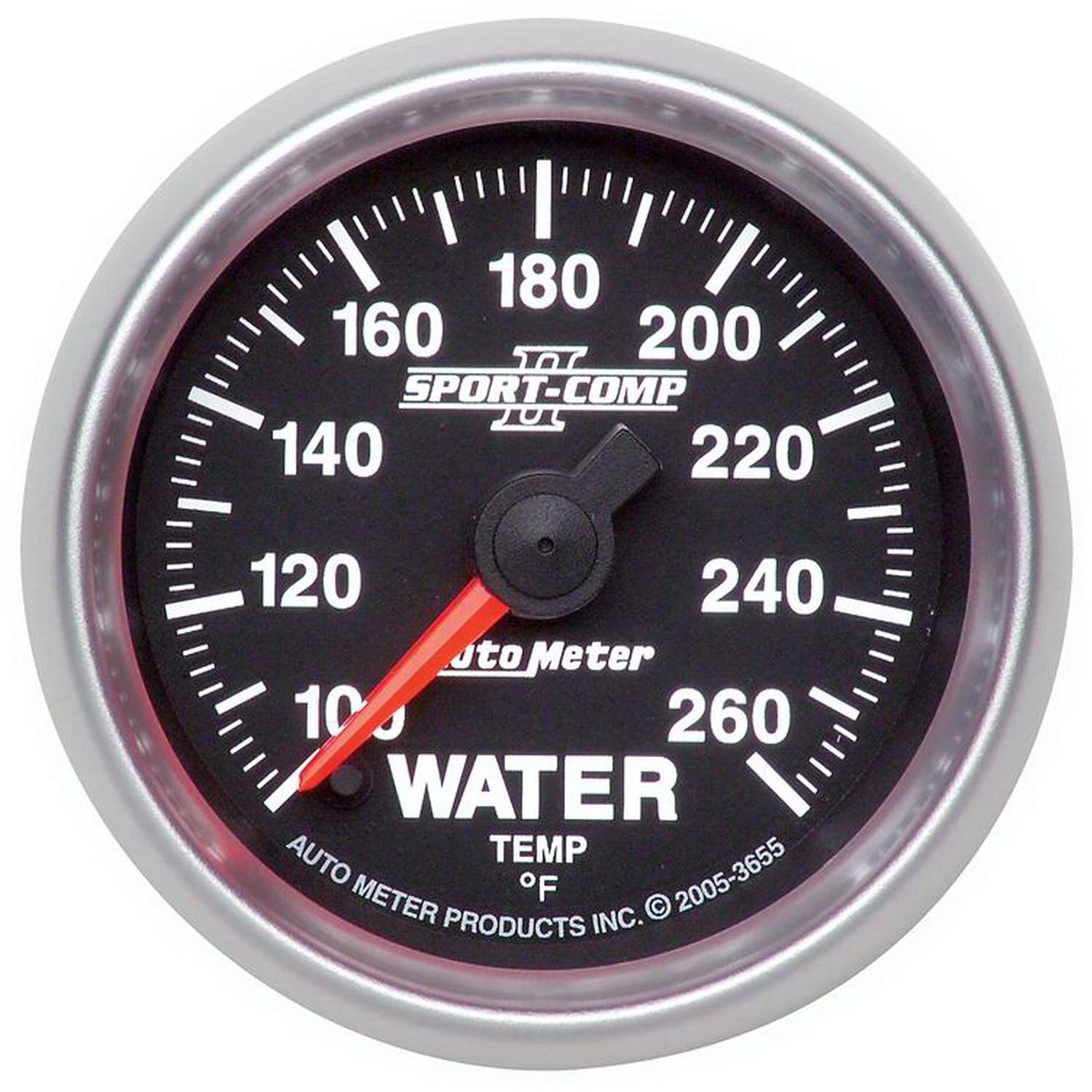 AutoMeter Products 3655 Water Temp Gauge, 2 1/16, 100-260° F, Digital Stepper Motor, Sport-Comp II