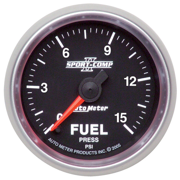 AutoMeter Products 3661 Fuel Pressure Gauge, 2 1/16, 15Psi, Digital Stepper Motor, Sport-Comp II