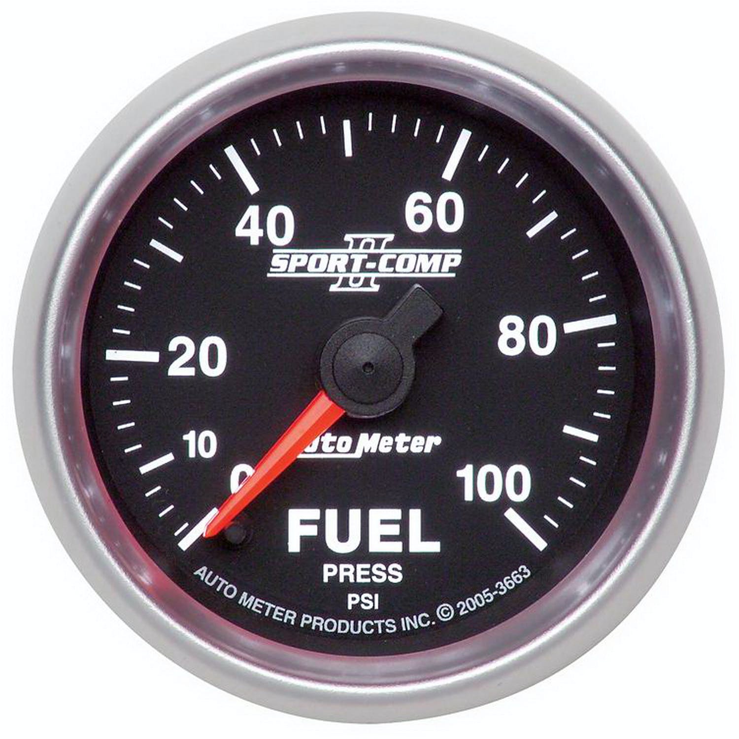 AutoMeter Products 3663 Fuel Pressure Gauge, 2 1/16, 100Psi, Digital Stepper Motor, Sport-Comp II