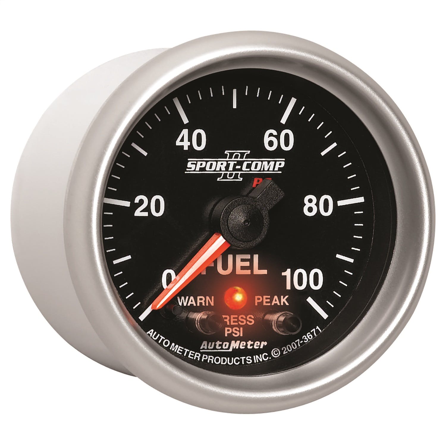 AutoMeter Products 3671 Gauge; Fuel Press; 2 1/16in.; 100psi; Digital Stepper Motor w/Peak/Warn; Sport-C