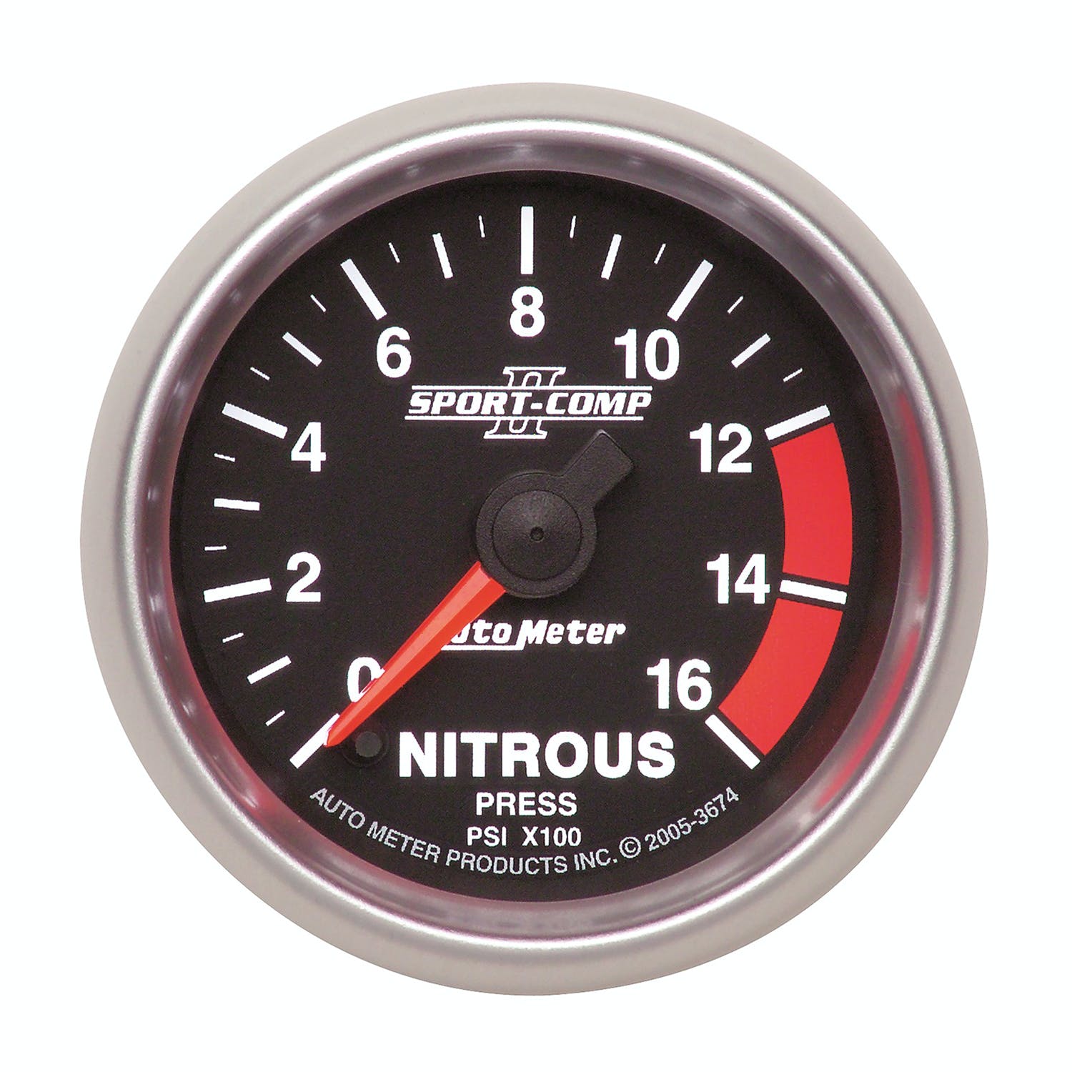 AutoMeter Products 3674 Nitrous Pressure Gauge, 2 1/16, 1600Psi, Digital Stepper Motor, Sport-Comp II