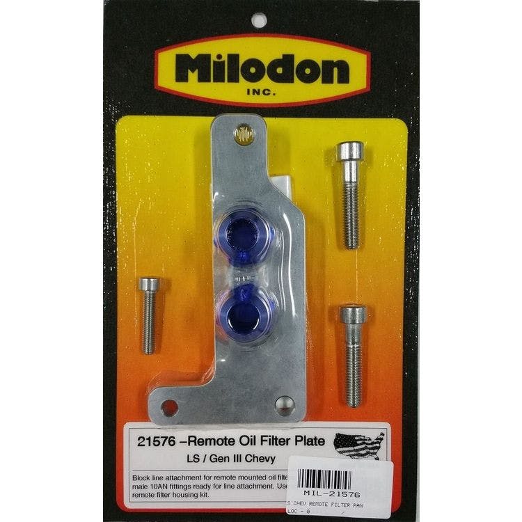 Milodon LS Chevy Remote Filter Pan Plt 21576