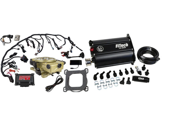 FiTech 39201 Retro LS Kit 600HP w/Trans Control 4 Barrel Style Throttle Body, w/ Force Fuel