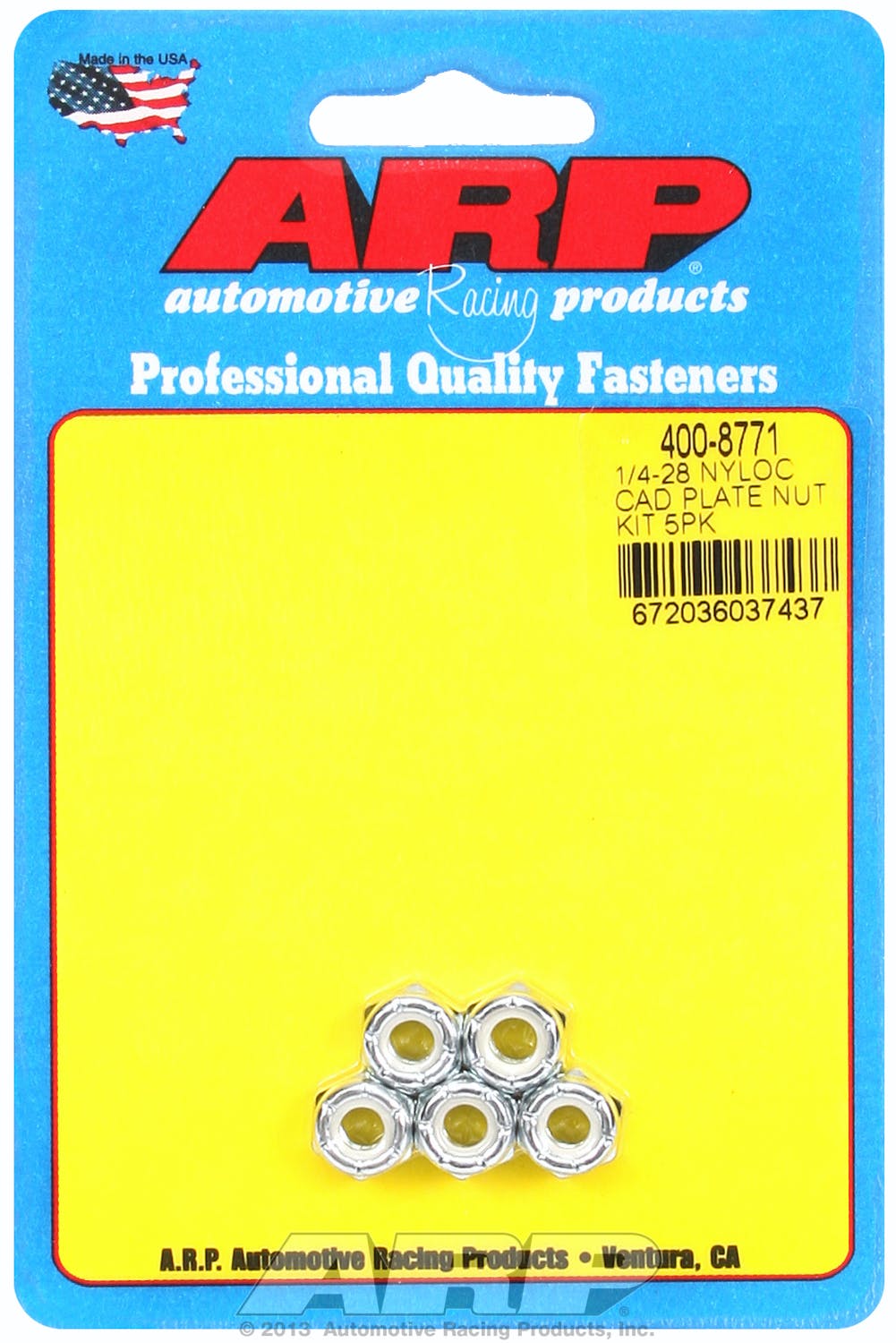ARP 400-8771 1/4-28 nyloc cad plate nut kit