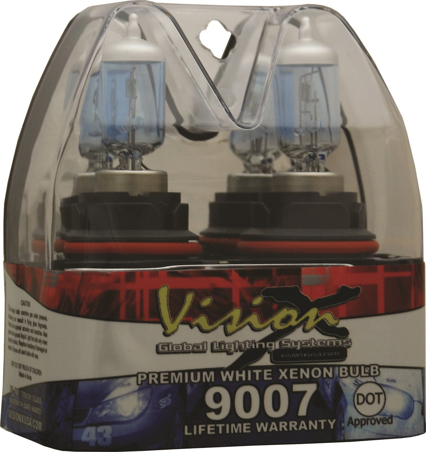 Vision X 4001572 D Sereis 9007 55/65 Watt Hi/Low Beam Dot Approved Superwhite Bulb Set