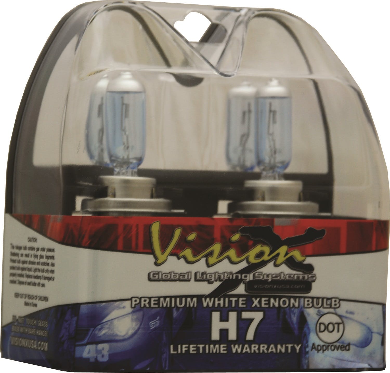 Vision X 4001619 D-Sereis H7 55 Watt Hi Or Low Beam Dot Approved Superwhite Bulb Set