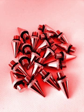 NRG Innovations Spike Screw Cap Accessory for Lug Nuts (Red) FW-S700RD