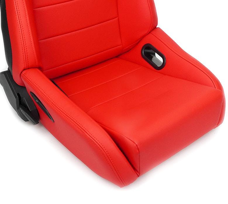 NRG Red on Black Reclinable Racing Seat Omega in Vinyl - PAIR RSC-750RD/BK L/R