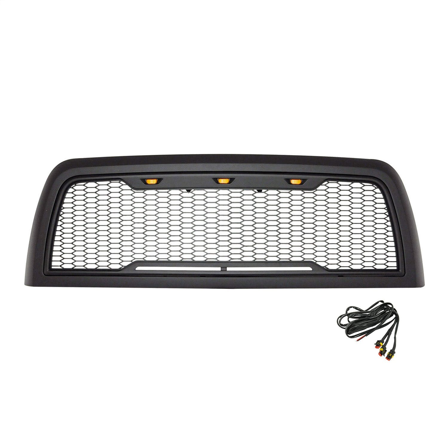 Paramount Automotive 41-0176MB Impulse Mesh Packaged Grille, Matte Black with Amber LEDs