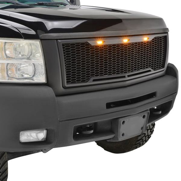 Paramount Automotive 41-0177MB Impulse Mesh Packaged Grille, Matte Black with Amber LEDs
