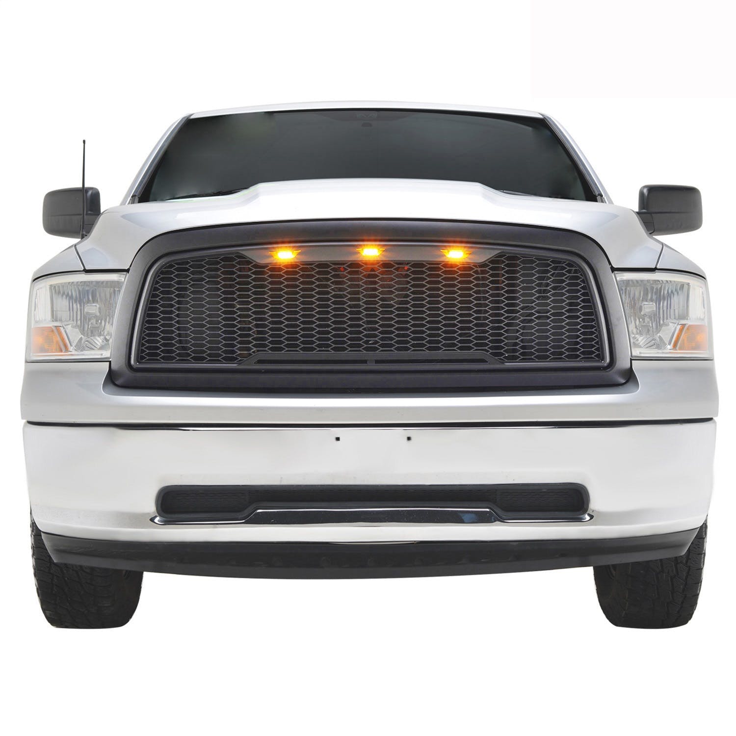Paramount Automotive 41-0180MB Impulse Mesh Packaged Grille, Matte Black with Amber LEDs