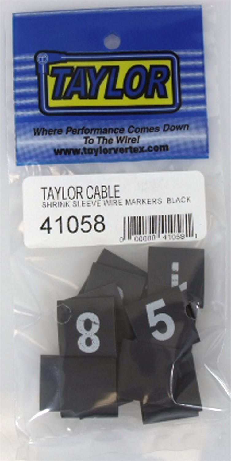 Taylor Cable Products 41058 Shrink Sleeve Wire Markers black