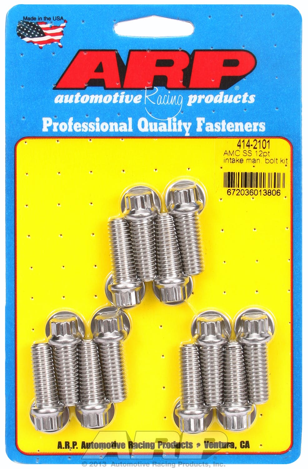 ARP 414-2101 Stainless Steel 12pt intake manifold bolt kit
