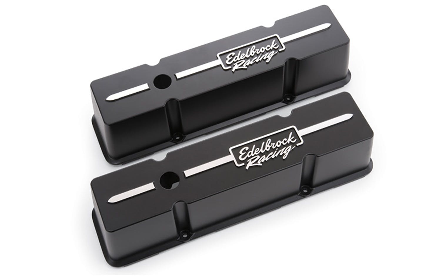 Edelbrock 41643 Racing Series Valve Covers for Chevy 262-400 V8 1959-86.