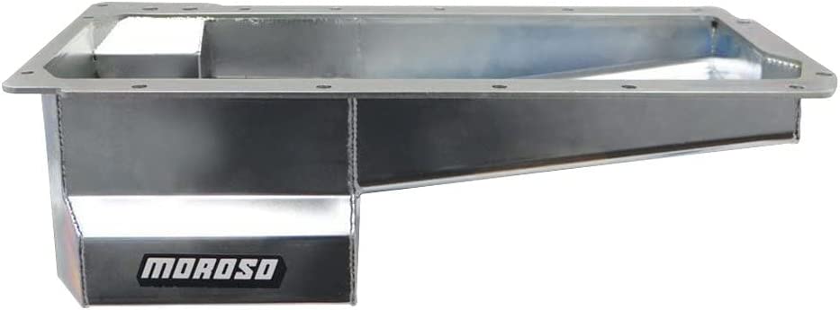 Moroso 20149 Wet Angled Sump Steel Oil Pan (6 deep/7qt/Baffled/Chevy LS Series, GM LS Swap)