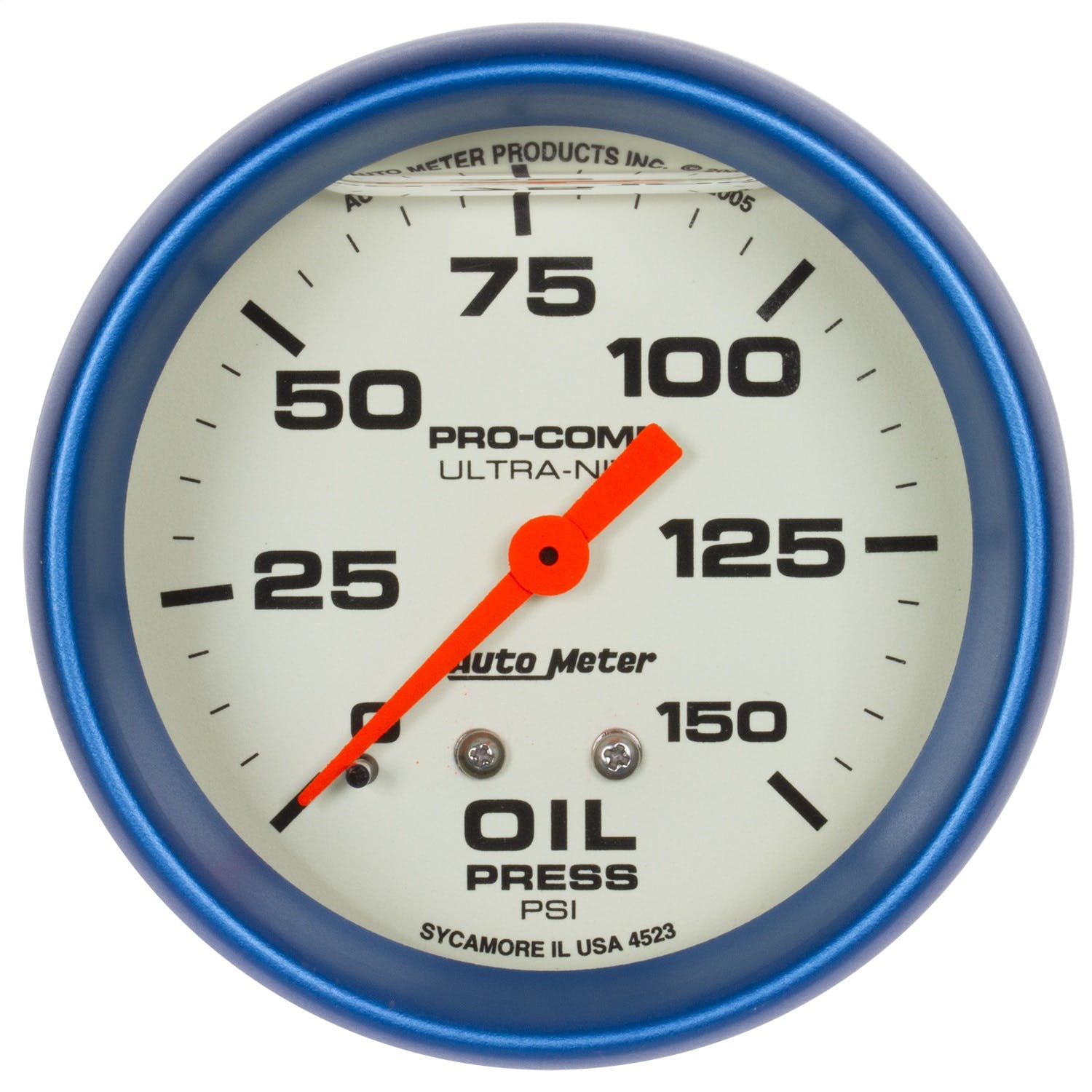 AutoMeter Products 4223 2-5/8 Oil Pressure Gauge 0-150 PSI, LFG, Ultra-Nite