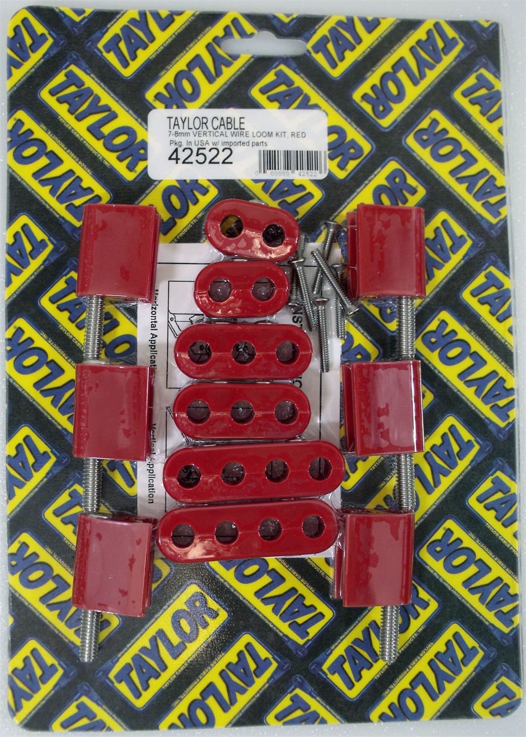 Taylor Cable Products 42522 7-8mm Vertical Wire Loom Kit red